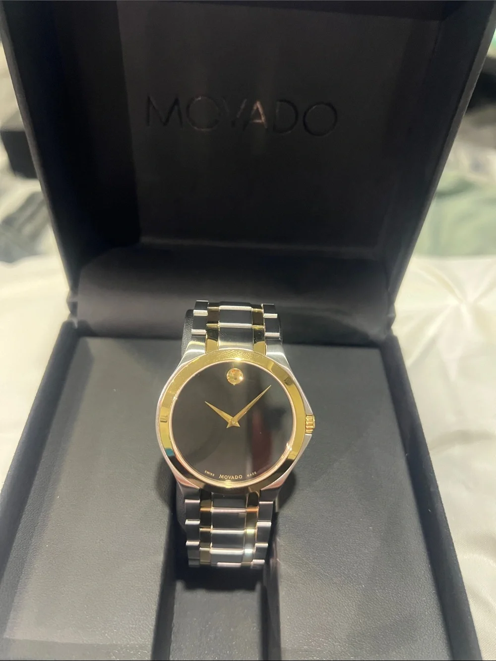 Movado Classic Museum Two-Tone Watch Black Dial Men's - Like New!